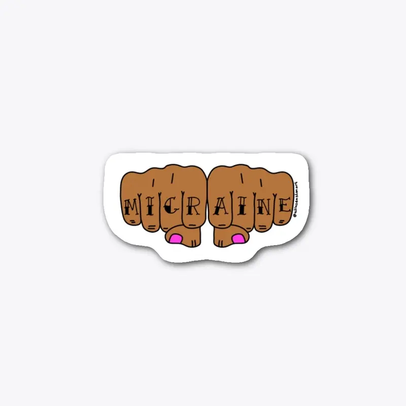 Migraine Knuckle Tattoos Sticker